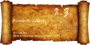 Kovács Zágon névjegykártya